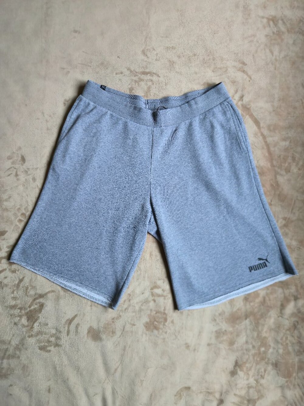 Puma Essentials French Terry Raw Hem Sweat Shorts Heather Gray Men's XXL